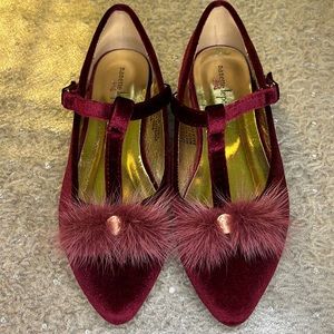Nanette Lenore girls suede burgundy flats